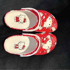 Hello Kitty Red and White Kids Crocs